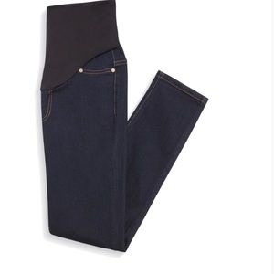 Liverpool petite mira over the belly maternity skinny jeans - dark wash